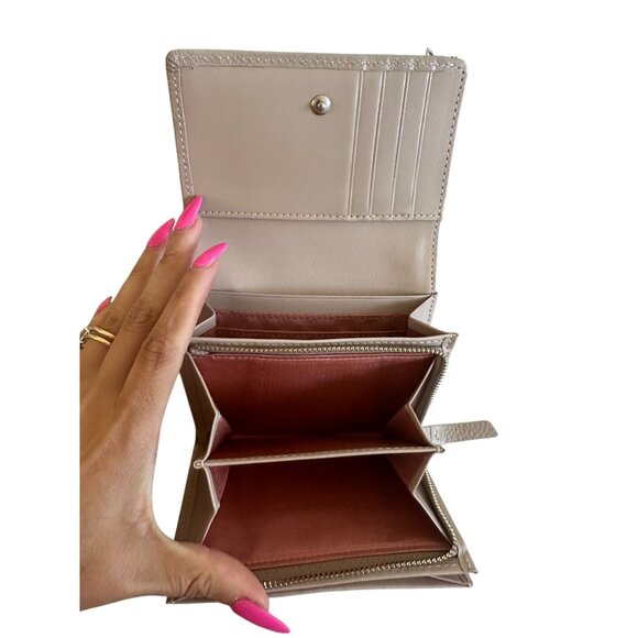 NINA RICCI Tan Pebble Leather Snap Zip Wallet - Picture 7 of 10